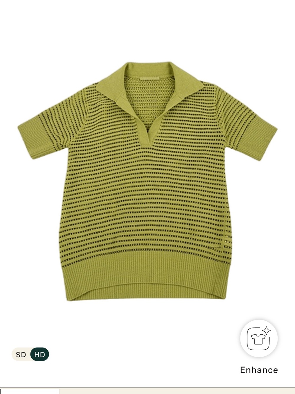 Everlane-Sleeve Knit Polo Top - Green